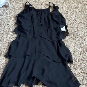 Black mini ruffle dress